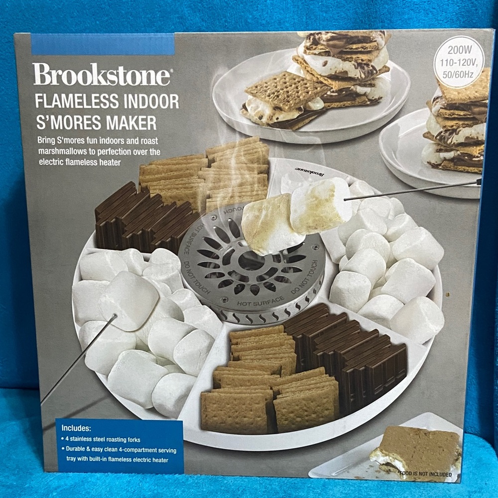 Brookstone Flameless Indoor S'mores Maker - Gray and White